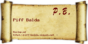 Piff Balda névjegykártya